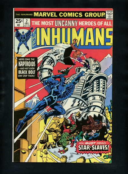 The Inhumans #2 VF 1975 Marvel vs Kaptroids Comic Book